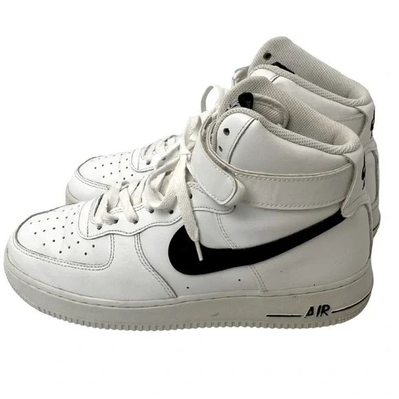Nike | Shoes | Nike Air Force High White Black Mens Sneakers  display picture 1